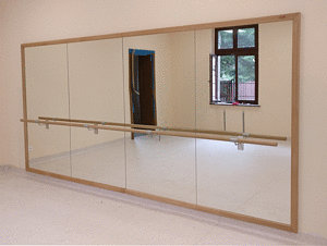 Espelho de dança para montagem na parede